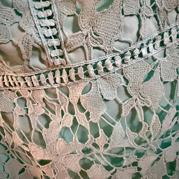She + Sky Mint Green Lace Dress | Floral Crochet Overlay | NWT | Size S - Picture 5 of 8